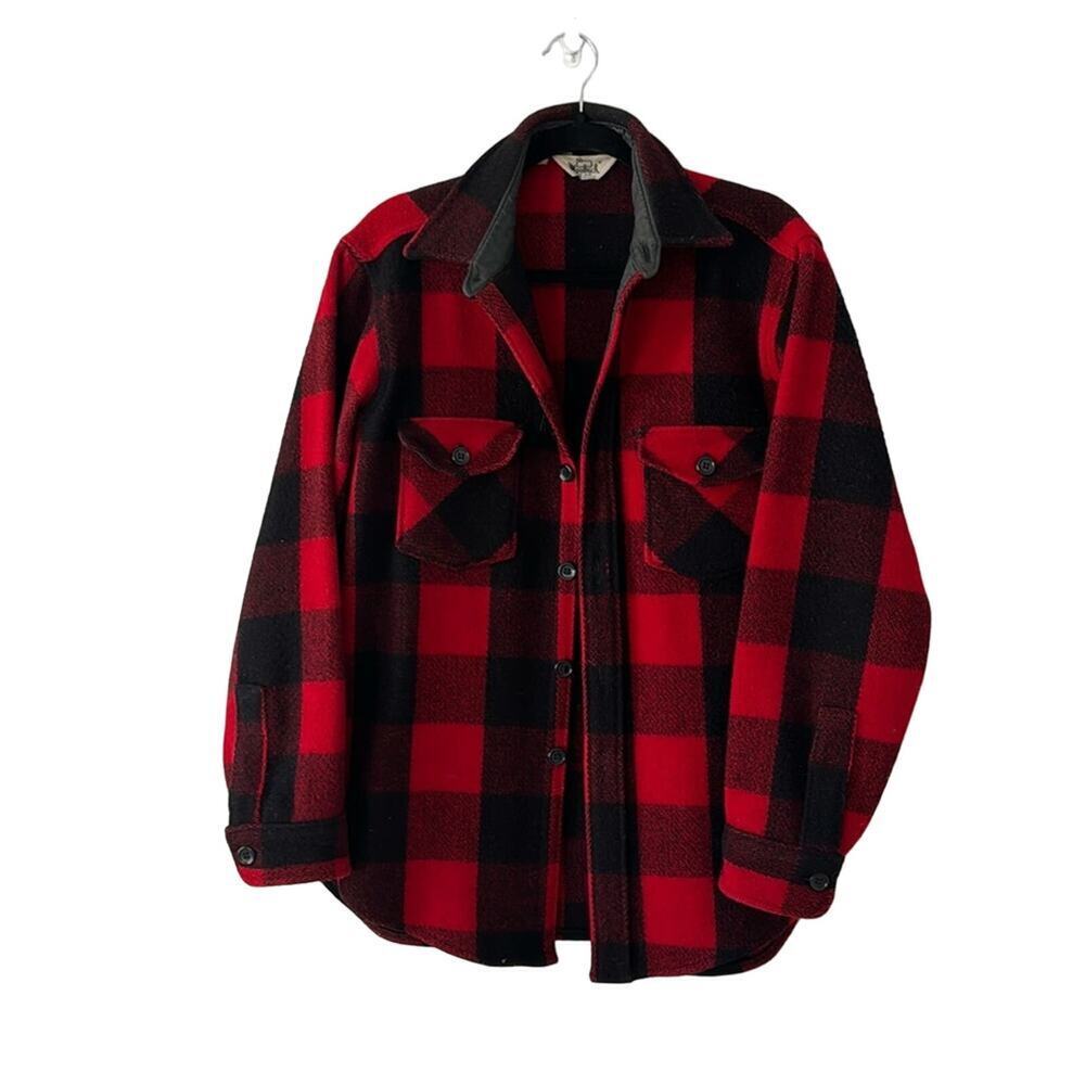 Woolrich Vintage 70's Men’s Buffalo Check Wool Jacket Size M Made in USA